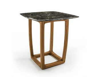 BUNGALOW BAR TABLE MARBLE - Square dining table with marble top and solid wood top by Riva 1920 - view 2